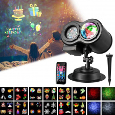 LED LAZERINIS LAUKO PROJEKTORIUS SU VALDYMO PULTELIU + 12 SKAIDRIŲ