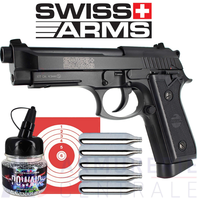 Pneumatinis CO2 pistoletas SWISS ARMS Cybergun SA P92 